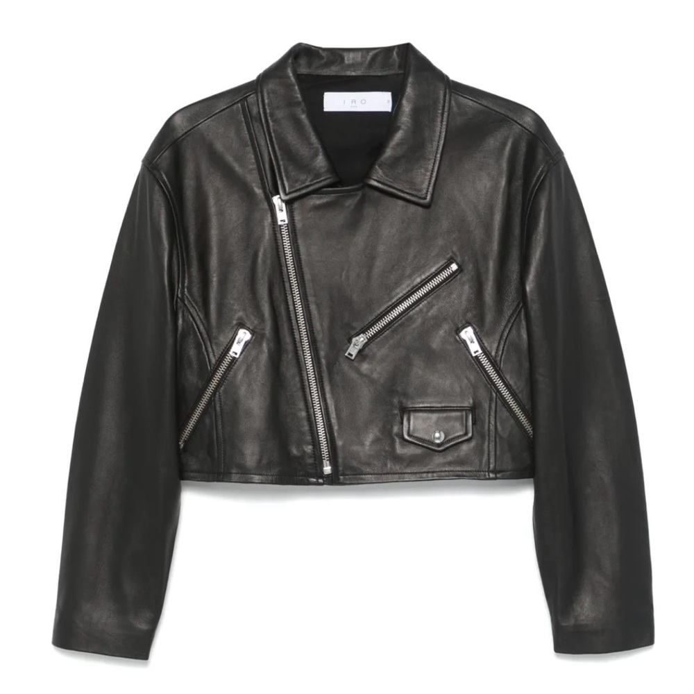 IRO Black Leather Castilli Jacket